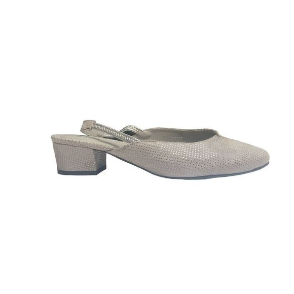 Salamander Grey and Silver suede sling back mules in size 6.5 - Picture 5 of 11
